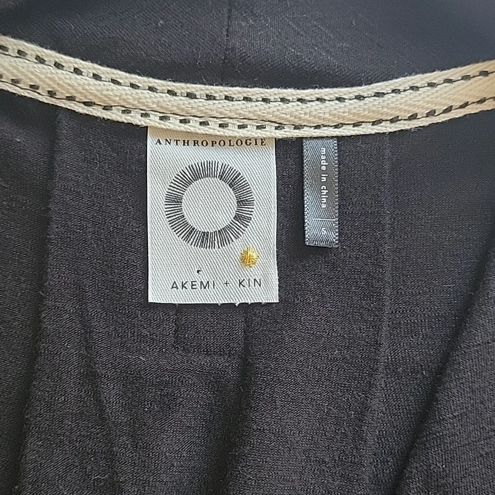 Anthropologie Akemi + Kin black sleeveless drape front blouse women's size small - Picture 10 of 13